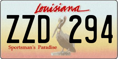 LA license plate ZZD294