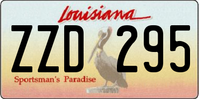 LA license plate ZZD295