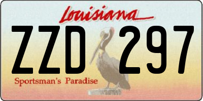 LA license plate ZZD297