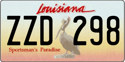 LA license plate ZZD298