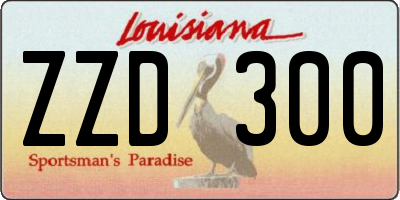 LA license plate ZZD300