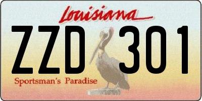 LA license plate ZZD301