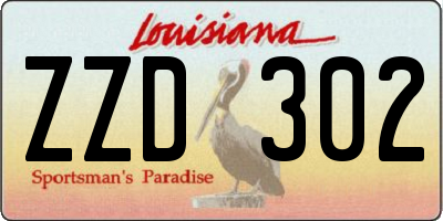 LA license plate ZZD302