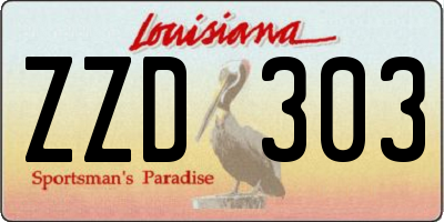 LA license plate ZZD303