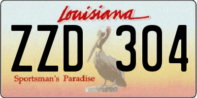 LA license plate ZZD304