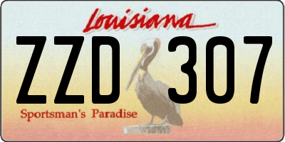 LA license plate ZZD307