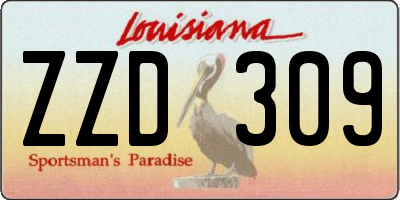 LA license plate ZZD309