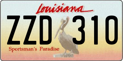 LA license plate ZZD310