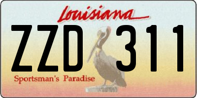 LA license plate ZZD311