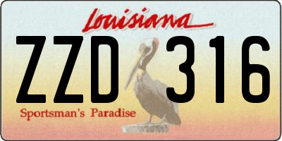 LA license plate ZZD316