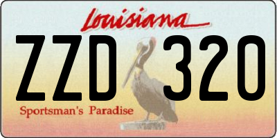 LA license plate ZZD320