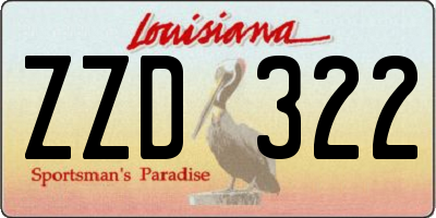 LA license plate ZZD322