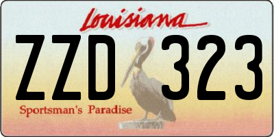 LA license plate ZZD323