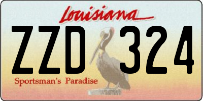 LA license plate ZZD324