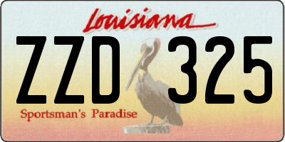 LA license plate ZZD325