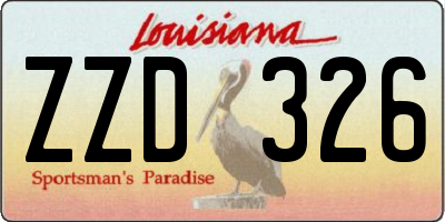 LA license plate ZZD326