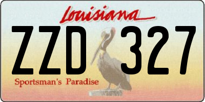 LA license plate ZZD327