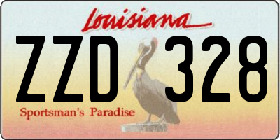 LA license plate ZZD328