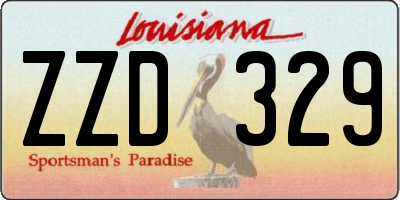 LA license plate ZZD329