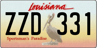 LA license plate ZZD331