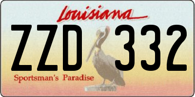 LA license plate ZZD332