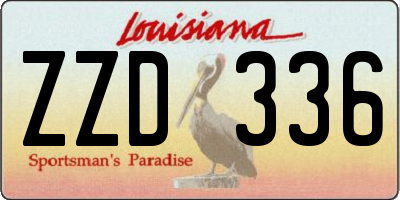 LA license plate ZZD336