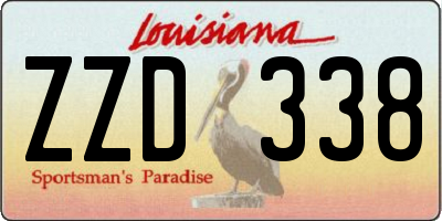 LA license plate ZZD338