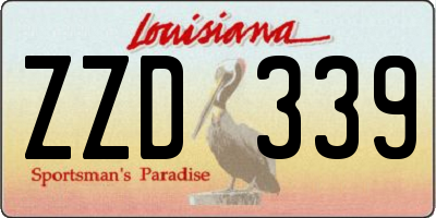 LA license plate ZZD339