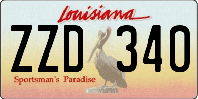 LA license plate ZZD340