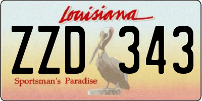 LA license plate ZZD343