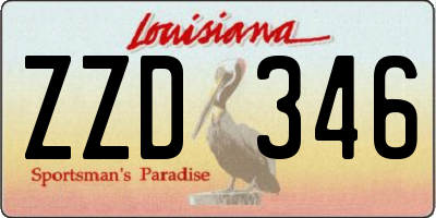 LA license plate ZZD346