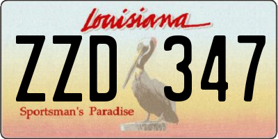 LA license plate ZZD347