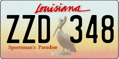 LA license plate ZZD348