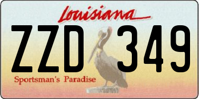 LA license plate ZZD349