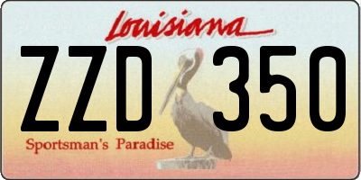 LA license plate ZZD350