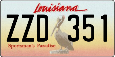 LA license plate ZZD351