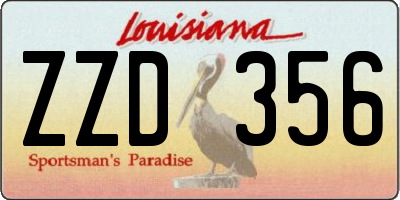 LA license plate ZZD356