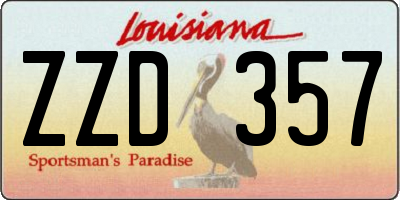 LA license plate ZZD357