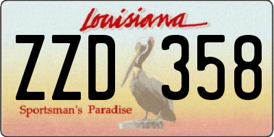 LA license plate ZZD358