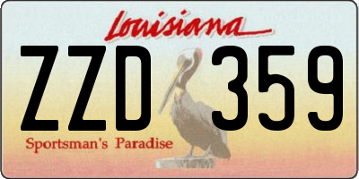 LA license plate ZZD359