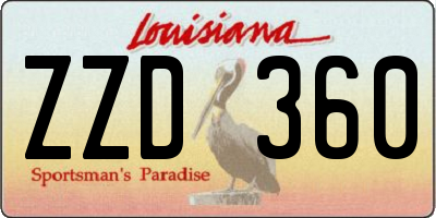 LA license plate ZZD360