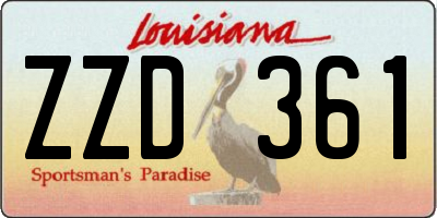 LA license plate ZZD361