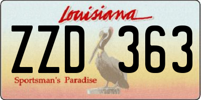 LA license plate ZZD363