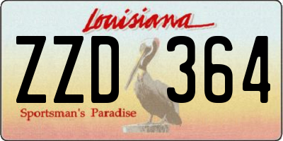 LA license plate ZZD364