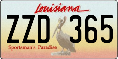 LA license plate ZZD365