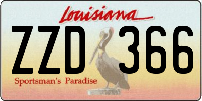 LA license plate ZZD366
