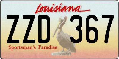 LA license plate ZZD367