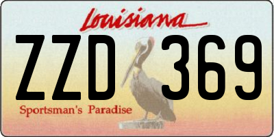 LA license plate ZZD369