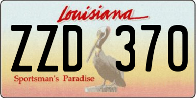 LA license plate ZZD370