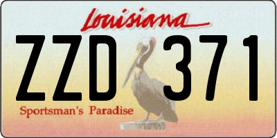 LA license plate ZZD371